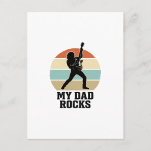 Carte Postale Conception de T-shirt de guitare vintage de couche