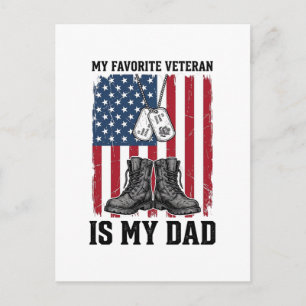 Carte Postale Conception de t-shirt patriotique Mon père est mon