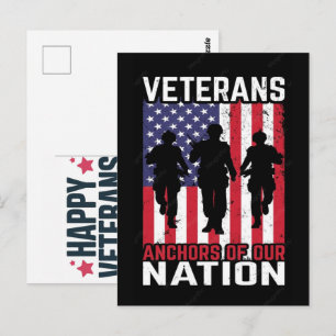 Carte Postale Conception de t-shirt pour vétéran, conception typ