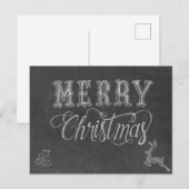Carte Postale Conception de tableau noir de Joyeux Noël (Devant / Derrière)