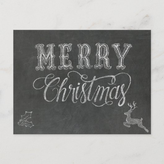 Carte Postale Conception de tableau noir de Joyeux Noël (Devant)