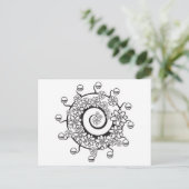 Carte Postale conception de tatouage de fleur en spirale (Debout devant)