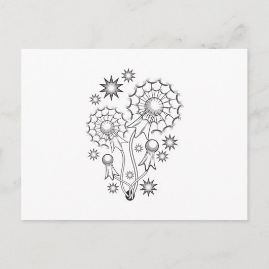 Carte Postale Conception de tatouage de pissenlit (Devant)