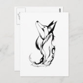 Carte Postale Conception de tatouage Fox Tribal (Devant / Derrière)