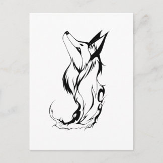 Carte Postale Conception de tatouage Fox Tribal