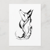 Carte Postale Conception de tatouage Fox Tribal (Devant)
