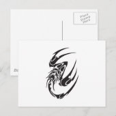 Carte Postale Conception de tatouage tribal de scorpion (Devant / Derrière)