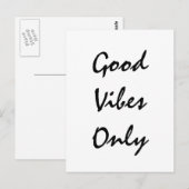 Carte Postale Conception de texte "Good Vibes Only" (Devant / Derrière)