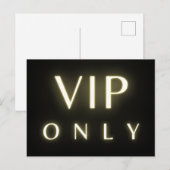 Carte Postale Conception de texte Luxe néon réservée aux Vip (Devant / Derrière)