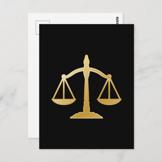 Carte Postale Conception de thème de loi des balances dorées de  (Devant / Derrière)