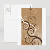 Carte Postale conception de tourbillons de cœur (Devant / Derrière)