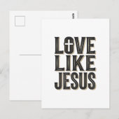 Carte Postale Conception de typographie chrétienne Amour comme J (Devant / Derrière)