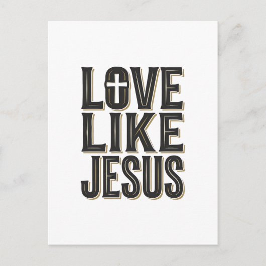 Carte Postale Conception de typographie chrétienne Amour comme J (Devant)