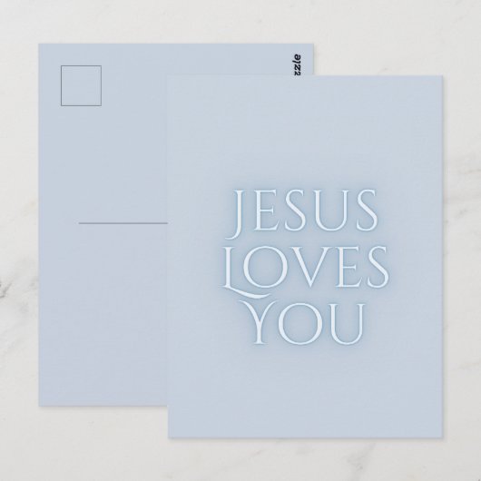 Carte Postale Conception de typographie chrétienne Jésus aime  (Devant / Derrière)