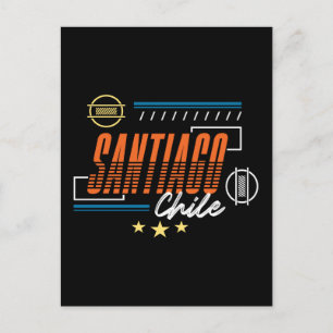 Carte Postale Conception de typographie rétro moderne à Santiago