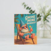 Carte Postale Conception de vacances à la plage de gnome de styl (Debout devant)