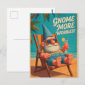 Carte Postale Conception de vacances à la plage de gnome de styl (Devant / Derrière)