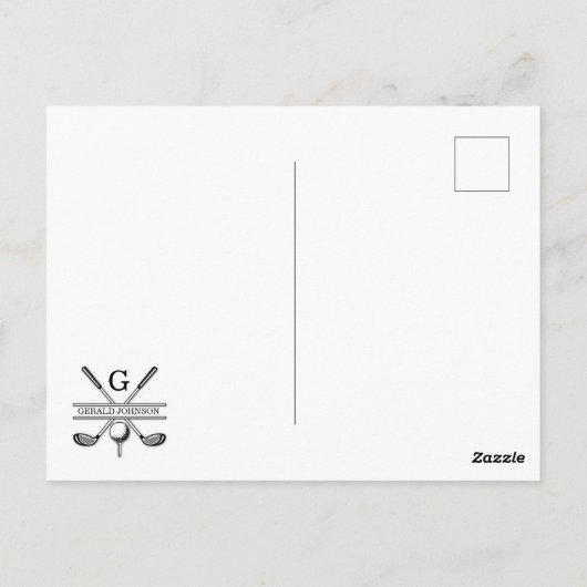 Carte Postale Conception de vacances de Noël de golf (Dos)