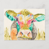 Carte Postale Conception de vache colorée (Devant)