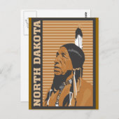 Carte Postale Conception de voyage du Dakota du Nord (Devant / Derrière)