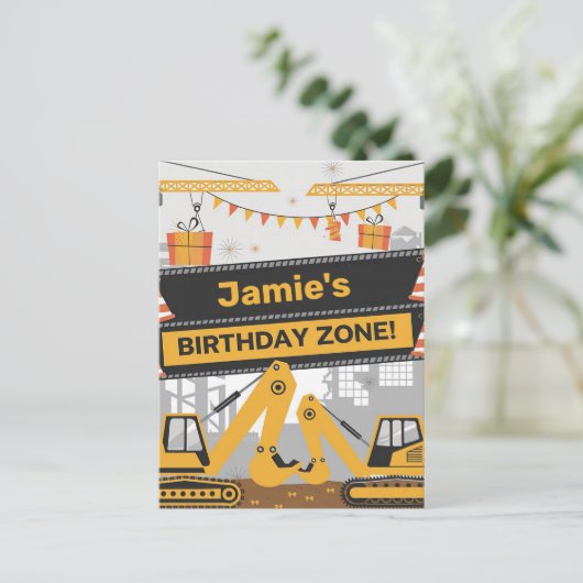 Carte Postale Conception de zone d'anniversaire de construction  (Debout devant)