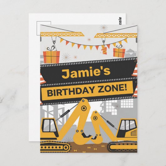 Carte Postale Conception de zone d'anniversaire de construction  (Devant / Derrière)