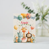 Carte Postale Conception d'enfants d'animaux mignons avec des él (Debout devant)