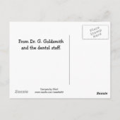 Carte Postale Conception dentaire de dent et de brosse à dents (Dos)