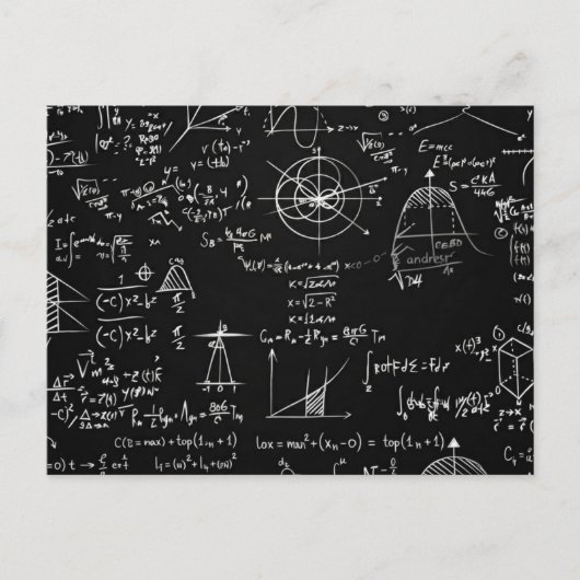 Carte Postale Conception d'équations de tableau noir de mathémat (Devant)