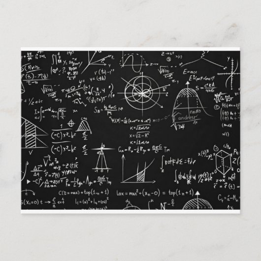 Carte Postale Conception d'équations de tableau noir de mathémat (Devant)