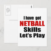 CARTE POSTALE CONCEPTION DES COMPÉTENCES NETBALL (Devant / Derrière)