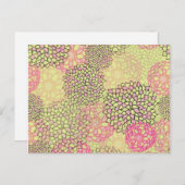 Carte Postale Conception des éclats de fleurs rose et jaune (Devant / Derrière)