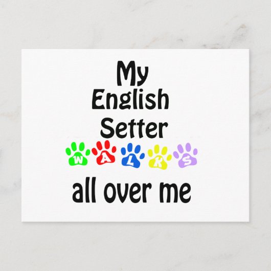 Carte Postale Conception des marches de Setter Anglais (Devant)