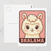 Carte Postale Conception d'illustration de lama mignon (Devant / Derrière)