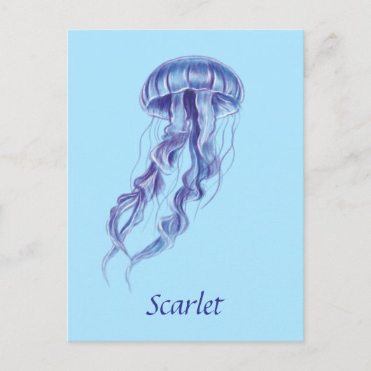 Carte Postale Conception d'illustration de méduse violette perso (Devant)