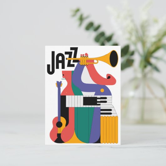 Carte Postale conception d'instruments de musique (Debout devant)