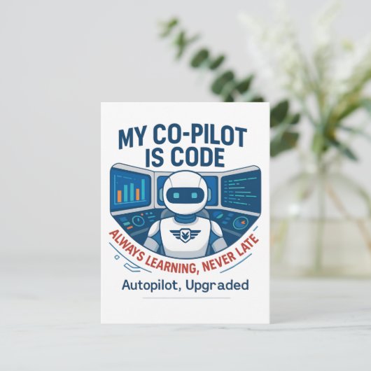 Carte Postale Conception du code de co-pilote de l'intelligence  (Debout devant)
