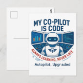 Carte Postale Conception du code de co-pilote de l'intelligence (Devant / Derrière)