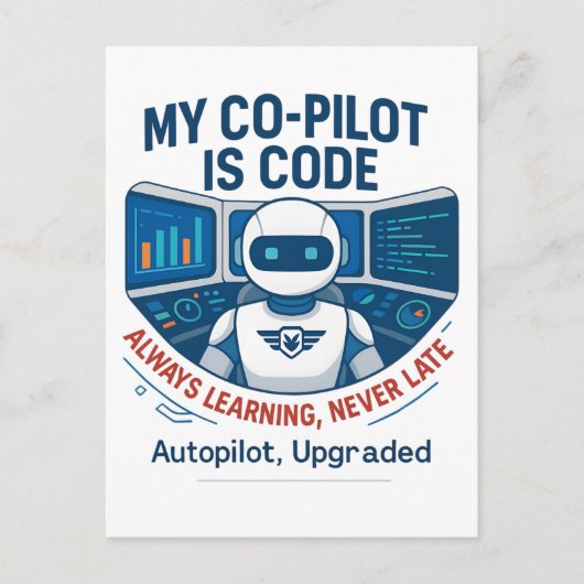 Carte Postale Conception du code de co-pilote de l'intelligence (Devant)