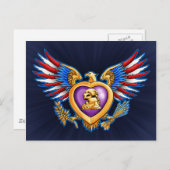 Carte Postale Conception du coeur pourpre (Devant / Derrière)