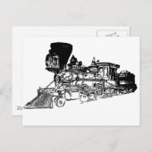Carte Postale Conception du dessin du train (Devant / Derrière)