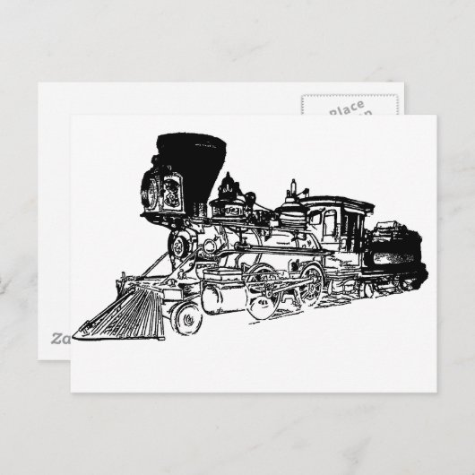 Carte Postale Conception du dessin du train (Devant / Derrière)