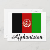 Carte Postale Conception du drapeau afghan (Devant / Derrière)