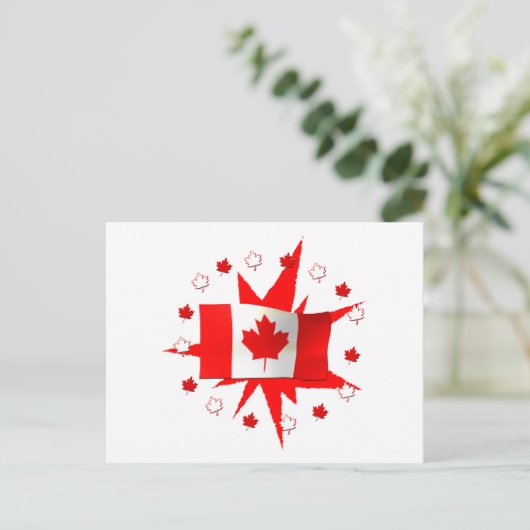 Carte Postale Conception du drapeau canadien (Debout devant)