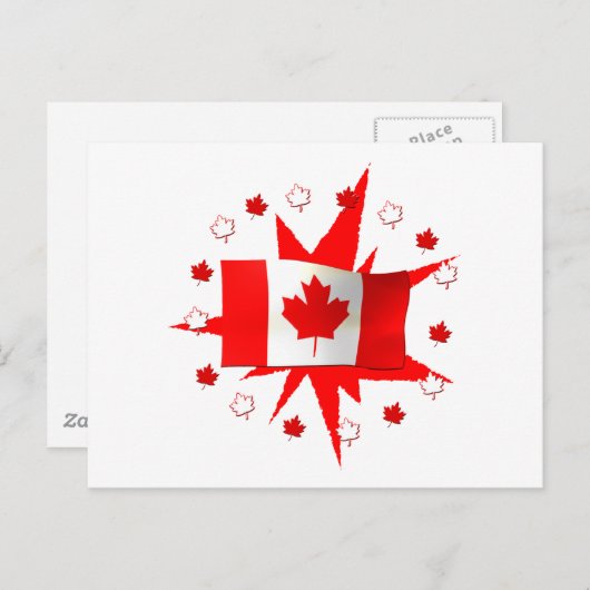 Carte Postale Conception du drapeau canadien (Devant / Derrière)