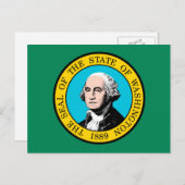 Carte Postale Conception du drapeau de l'État de Washington (Devant / Derrière)