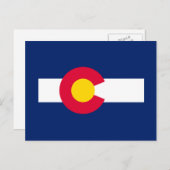 Carte Postale Conception du drapeau de l'État du Colorado (Devant / Derrière)