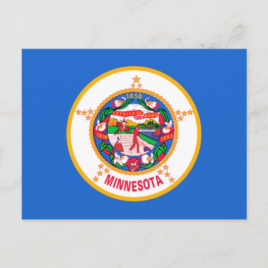 Carte Postale Conception du drapeau de l'État du Minnesota (Devant)