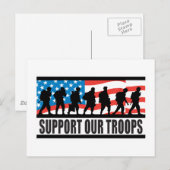 Carte Postale Conception du drapeau de soutien à nos troupes (Devant / Derrière)