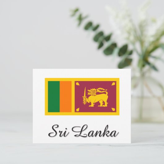 Carte Postale Conception du drapeau du Sri Lanka (Debout devant)